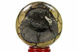 Polished Septarian Geode Sphere - Madagascar #134429-3